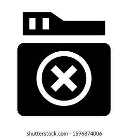 folder denied icon isolated sign symbol vector illustration - high quality black style vector icons
