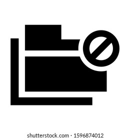 folder denied icon isolated sign symbol vector illustration - high quality black style vector icons
