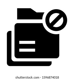 folder denied icon isolated sign symbol vector illustration - high quality black style vector icons

