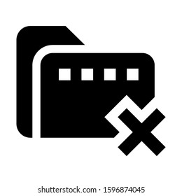 folder denied icon isolated sign symbol vector illustration - high quality black style vector icons
