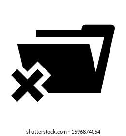 folder denied icon isolated sign symbol vector illustration - high quality black style vector icons

