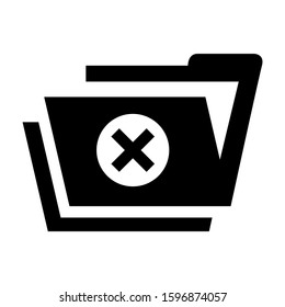 folder denied icon isolated sign symbol vector illustration - high quality black style vector icons
