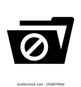 folder denied icon isolated sign symbol vector illustration - high quality black style vector icons
