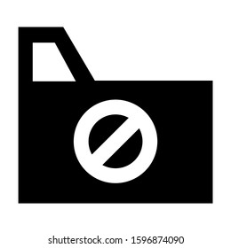 folder denied icon isolated sign symbol vector illustration - high quality black style vector icons
