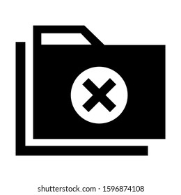 folder denied icon isolated sign symbol vector illustration - high quality black style vector icons
