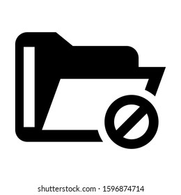 folder denied icon isolated sign symbol vector illustration - high quality black style vector icons
