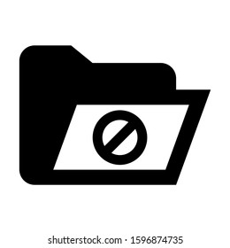 folder denied icon isolated sign symbol vector illustration - high quality black style vector icons
