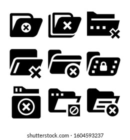 folder denied icon isolated sign symbol vector illustration - Collection of high quality black style vector icons
