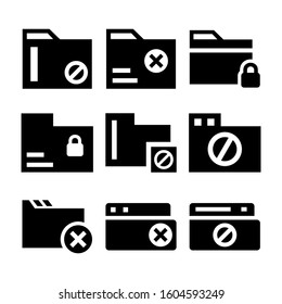 folder denied icon isolated sign symbol vector illustration - Collection of high quality black style vector icons
