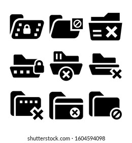 folder denied icon isolated sign symbol vector illustration - Collection of high quality black style vector icons
