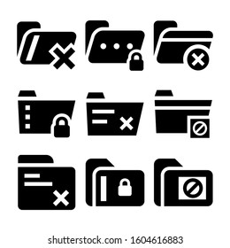 folder denied icon isolated sign symbol vector illustration - Collection of high quality black style vector icons
