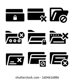 folder denied icon isolated sign symbol vector illustration - Collection of high quality black style vector icons
