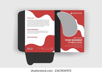 Portada de diseño de carpetas para folletos de catálogo plantilla de simulación de vectores de marca abstracta