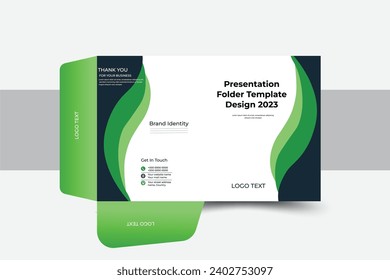 Folder design, cover for catalogue, brochures, layout for placement of text, modern geometric design