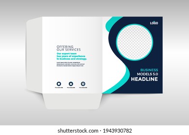 folder design for documents files The layout is for posting information about the company.