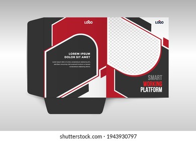 folder design for documents files The layout is for posting information about the company.