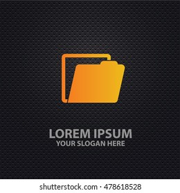Folder design on dark background,vector