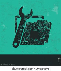 Folder design on green background,grunge vector
