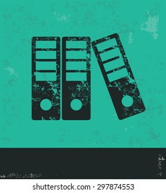Folder design on green background,grunge vector