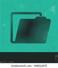Folder design on green background,grunge vector
