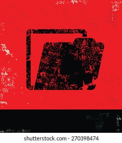 Folder design on grunge background, red version