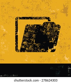 Folder design on yellow background,grunge concept,grunge vector