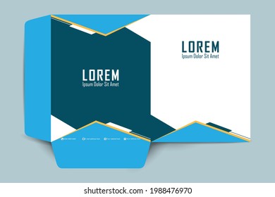 Folder design. presentation folder template. Cover design for folder, brochure, catalogue, layout for placement of photos and text, creative modern design of geometric elements. Vector illustration