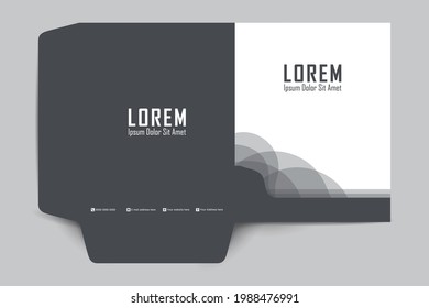 Folder design. presentation folder template. Cover design for folder, brochure, catalogue, layout for placement of photos and text, creative modern design of geometric elements. Vector illustration