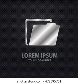 Folder design ,silver concept,clean vector