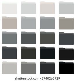 folder, desktop folder, Grey folder icon, neutral colors icons, business, school and personal, paper, vector, template, pastel colors