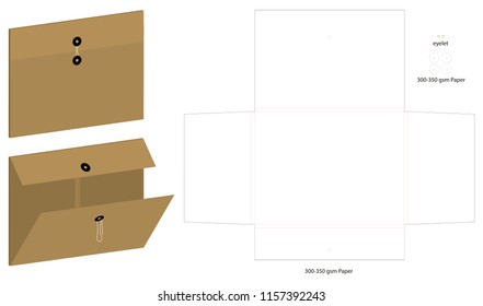 folder die cut mock up template vector