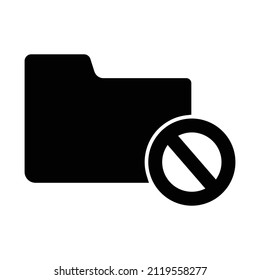 Folder Disable Vector icon which is suitable for commercial work and easily modify or edit it

