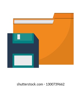 Folder with diskette save symbol