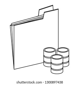 Folder with disks servers black and white