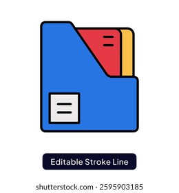 Folder Dividers Icon for Office Organization and File Management. Filled line Icon