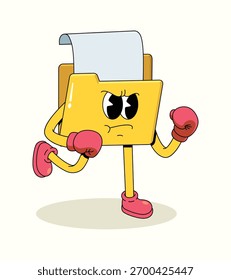 ilustração de caricatura groovy de personagem de boxer de doc de pasta