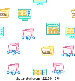 folder document business file vector seamless pattern thin line illustration