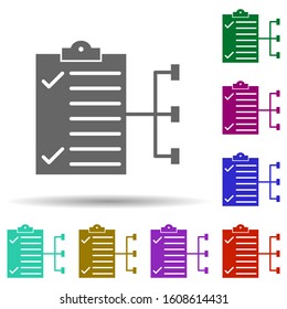 Folder, document, connection, triggering event in multi color style icon. Simple glyph, flat vector of business icons for ui and ux, website or mobile application