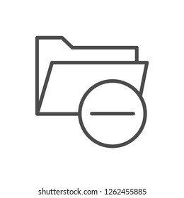 Folder Document Delete Modern Simple UI Vector Icon