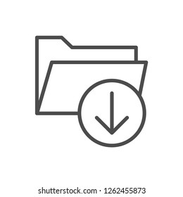 Folder Document Download Modern Simple UI Vector Icon