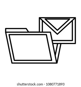 folder document with envelope mail
