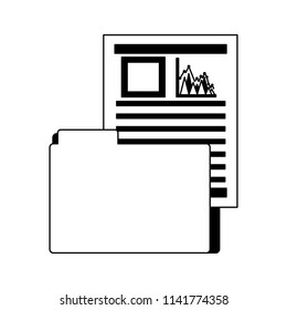 folder with document file of statistics graphic