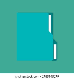 Folder with Document. Flat design vector illustration