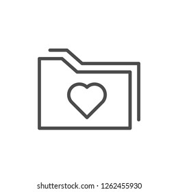Folder Document Heart Modern Simple UI Vector Icon