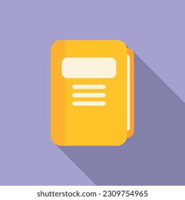 Folder document icon flat vector. Manual page. Report project