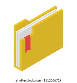 
Folder Document Icon In Isometric Design 
