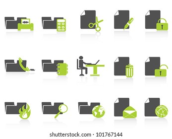 folder and document icons green series