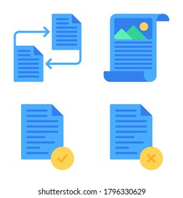 Folder & Document Icons Set = share file, newspaper, file checklist, file close. Perfect for website mobile app, presentation, illustration and any other projects.