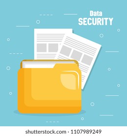 folder document with internet security icons