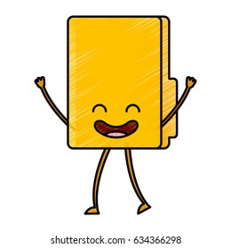 folder document kawaii character
